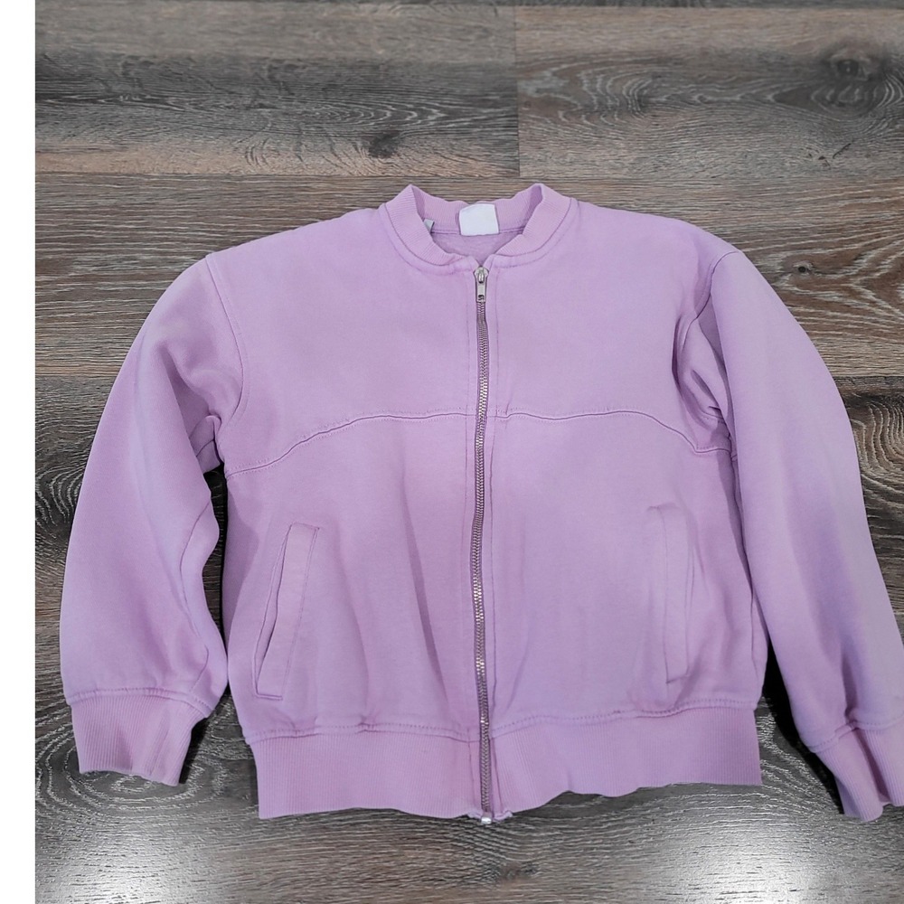 ZARA Kids Light Purple Zip Up‎ Bomber Jacket Size 10 Girls Sweatshirt #5